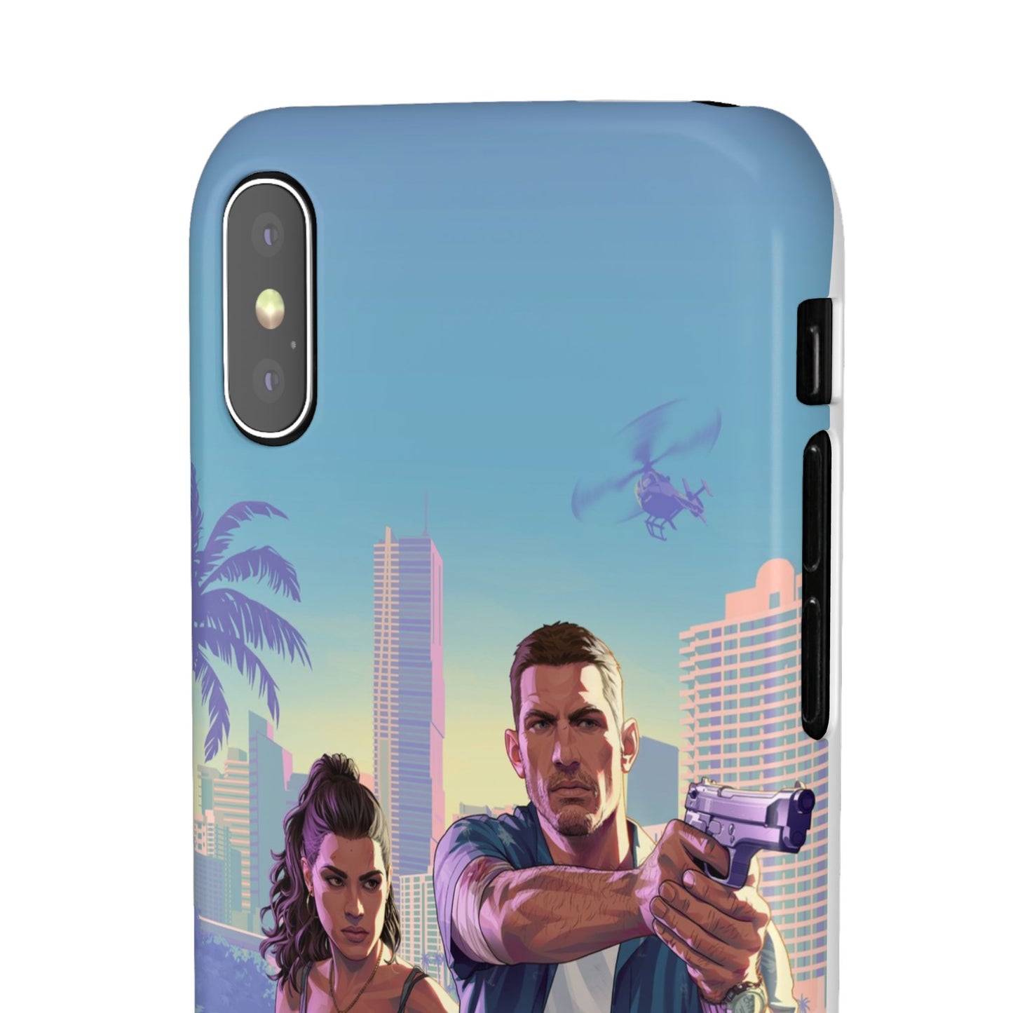 Phone Case — Retro Miami Action Scene Snap Case (Glamorous 80s Vibe)