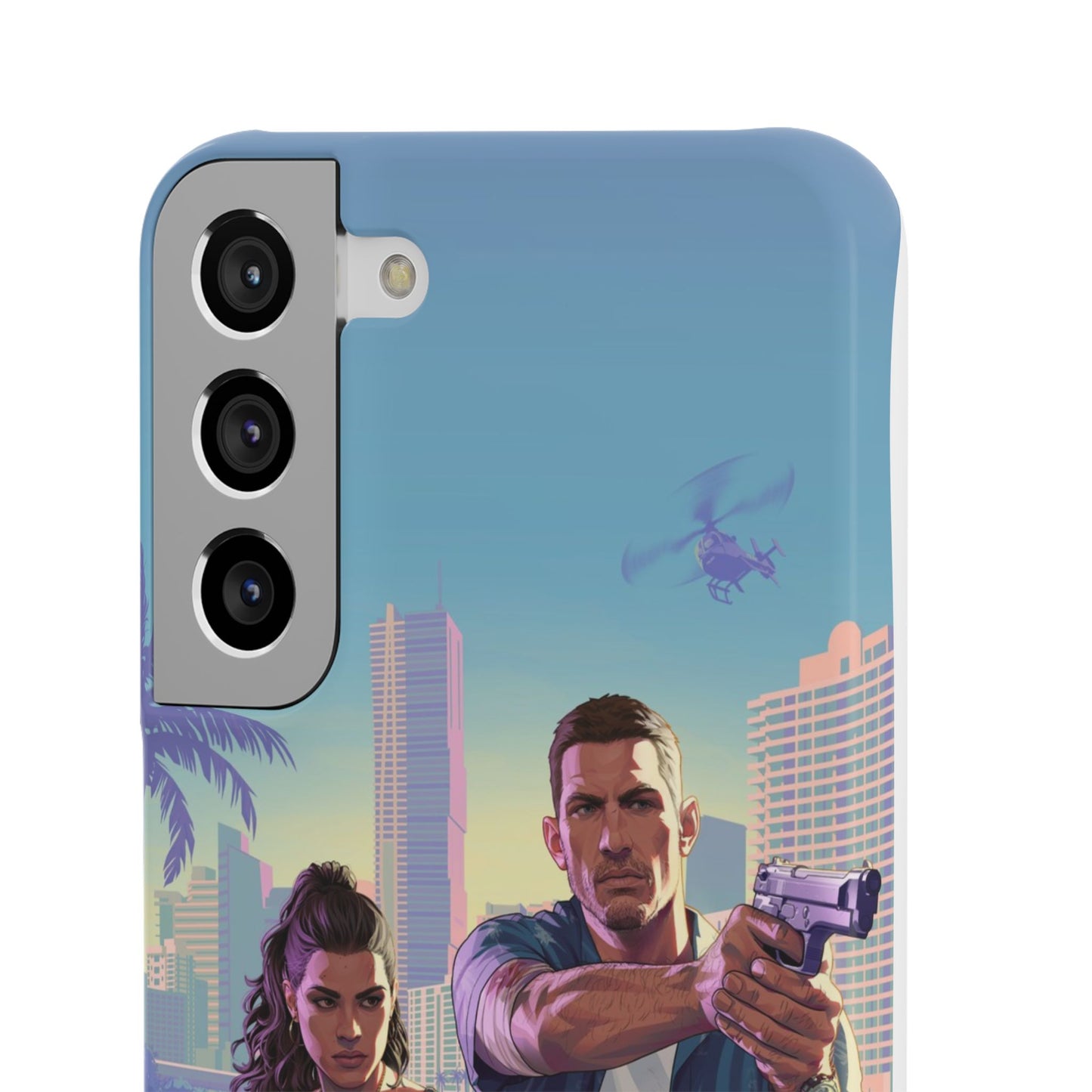 Phone Case — Retro Miami Action Scene Snap Case (Glamorous 80s Vibe)