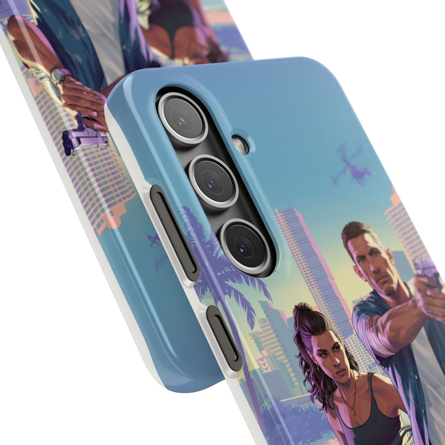 Phone Case — Retro Miami Action Scene Snap Case (Glamorous 80s Vibe)