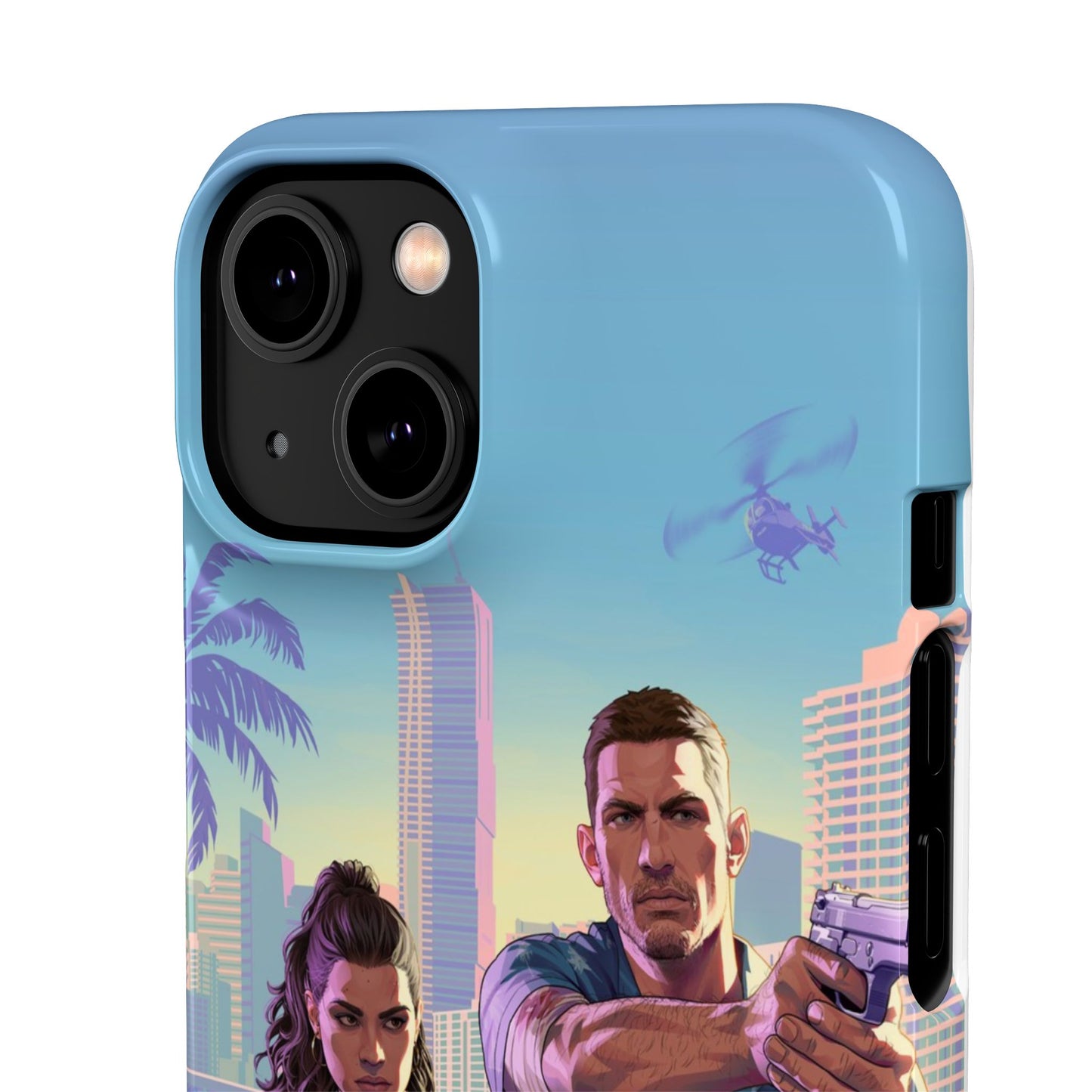 Phone Case — Retro Miami Action Scene Snap Case (Glamorous 80s Vibe)