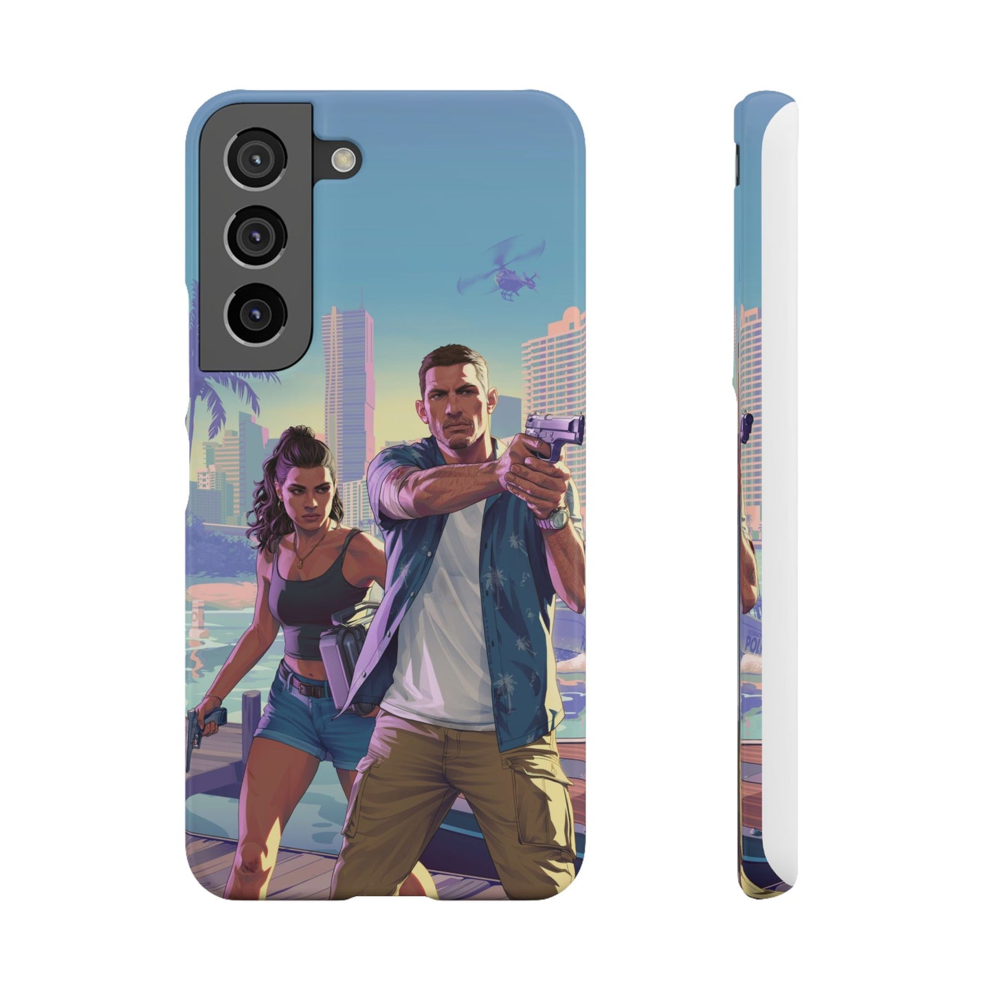 Phone Case — Retro Miami Action Scene Snap Case (Glamorous 80s Vibe)