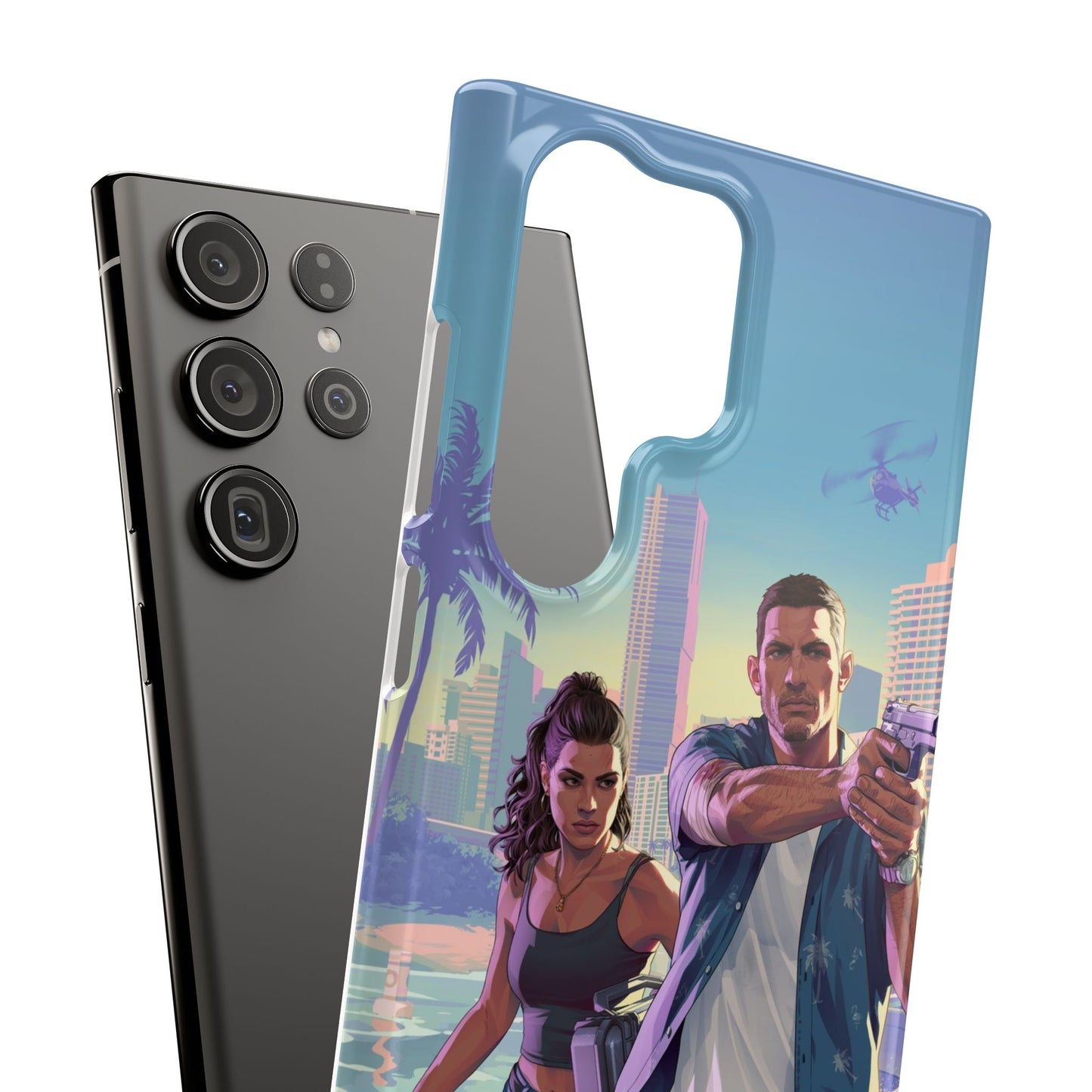 Phone Case — Retro Miami Action Scene Snap Case (Glamorous 80s Vibe)