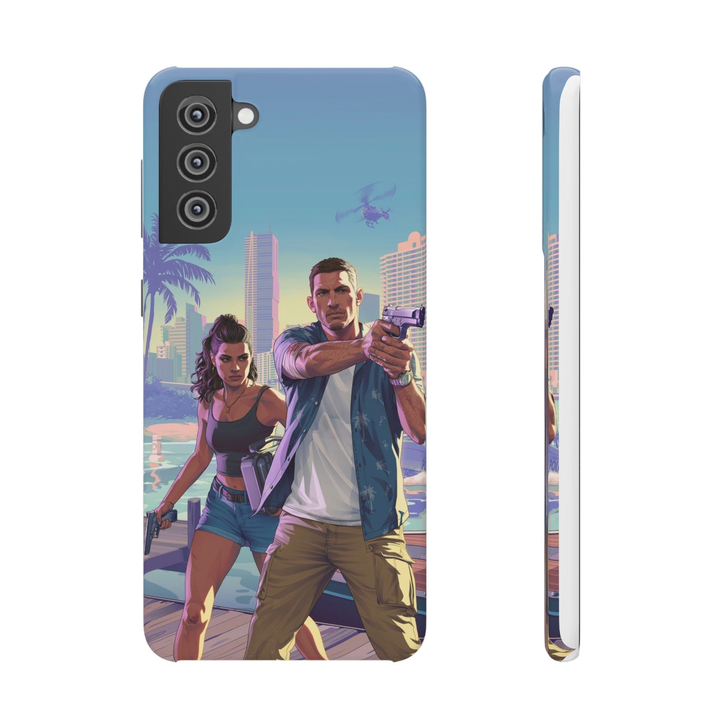 Phone Case — Retro Miami Action Scene Snap Case (Glamorous 80s Vibe)