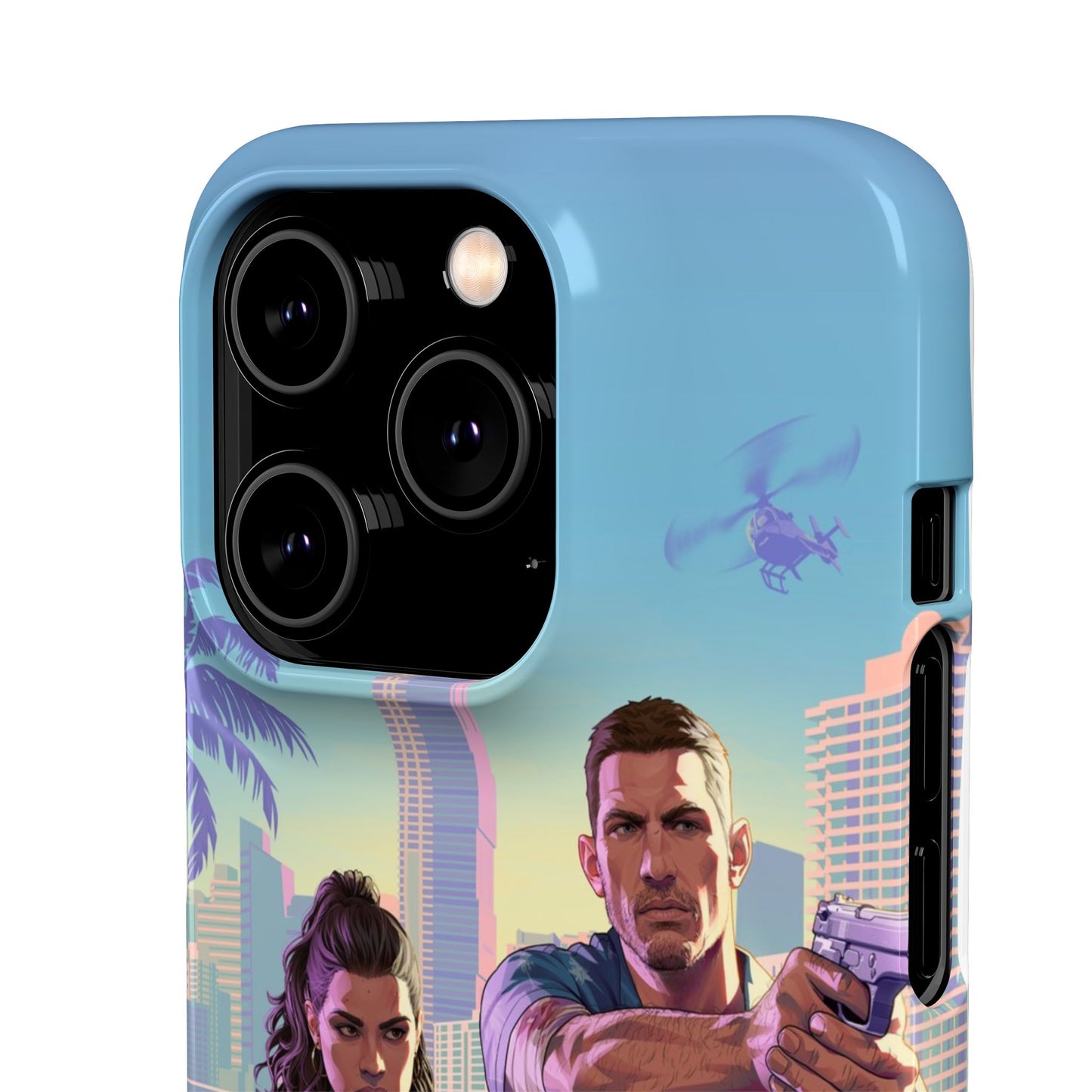 Phone Case — Retro Miami Action Scene Snap Case (Glamorous 80s Vibe)