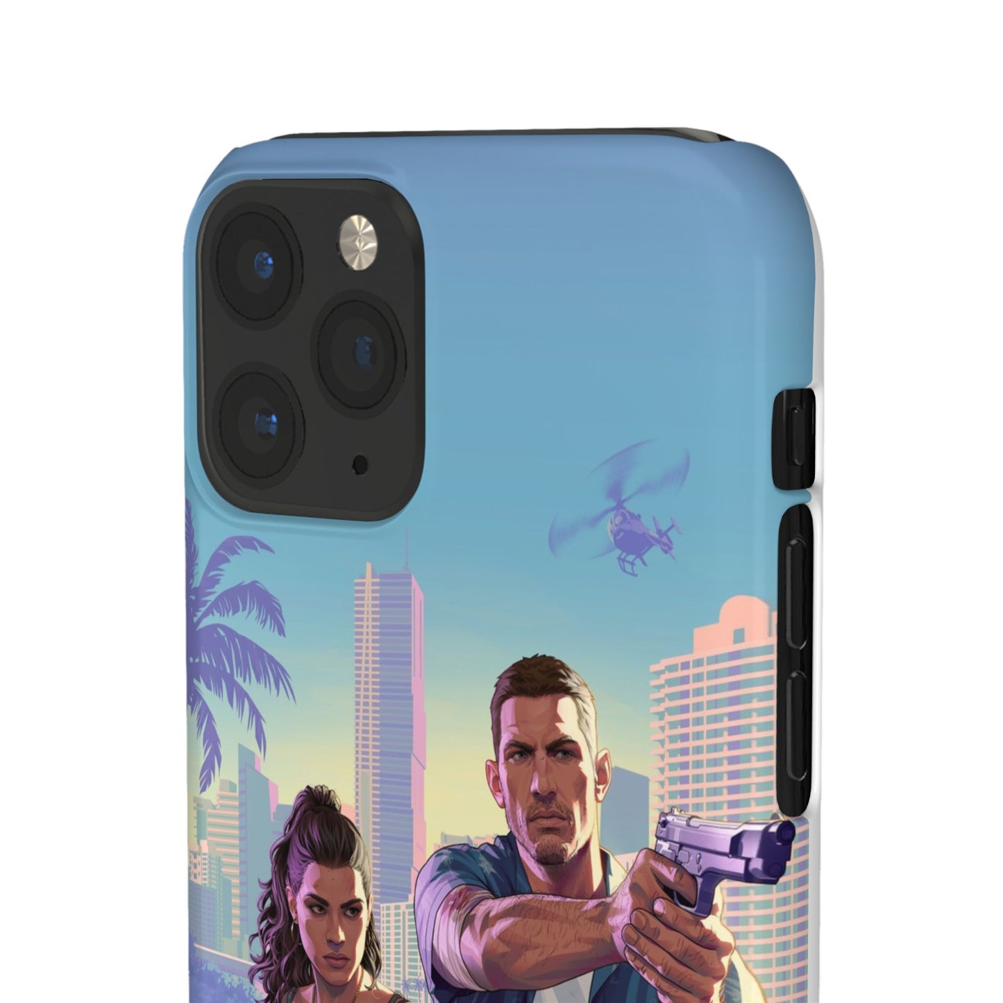 Phone Case — Retro Miami Action Scene Snap Case (Glamorous 80s Vibe)