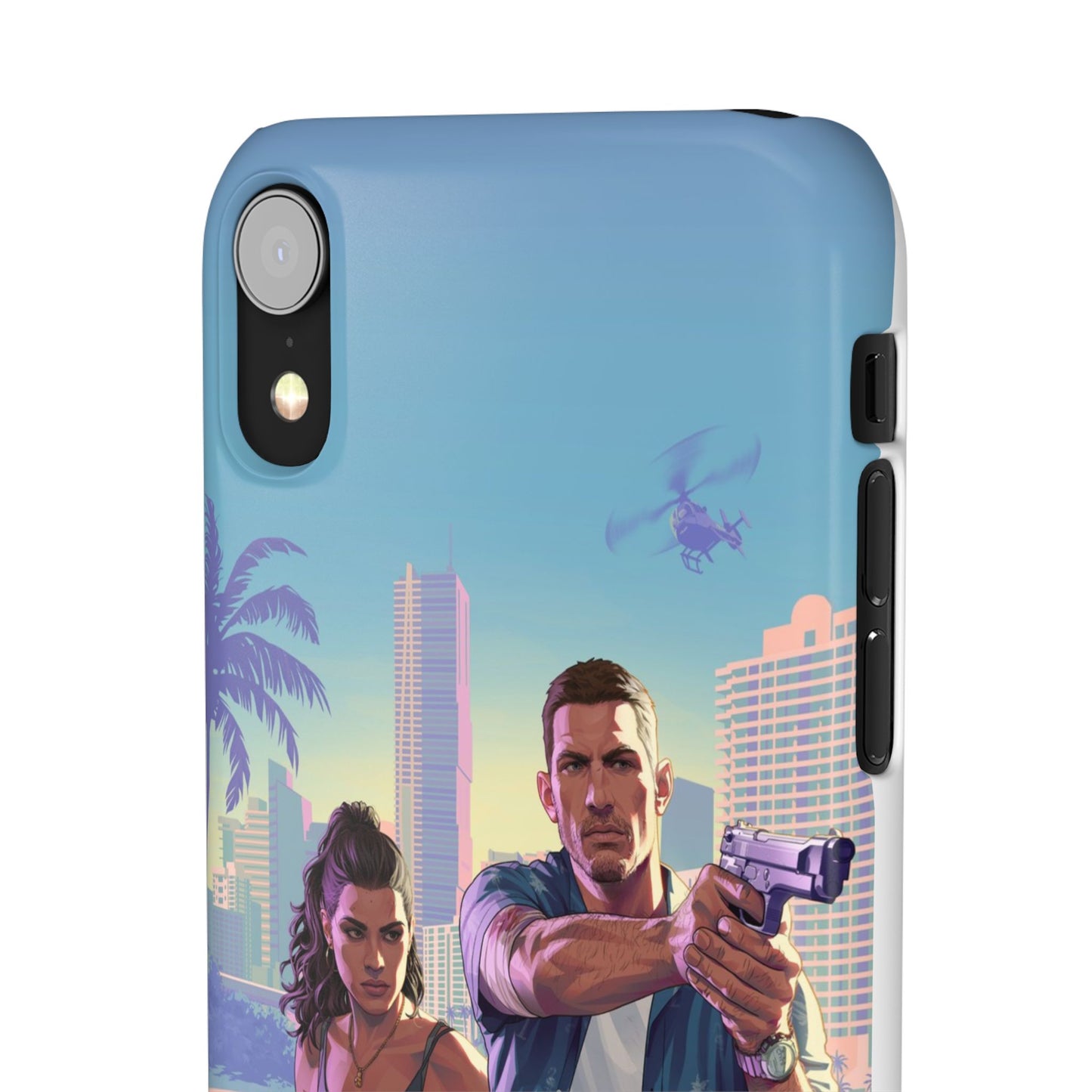 Phone Case — Retro Miami Action Scene Snap Case (Glamorous 80s Vibe)